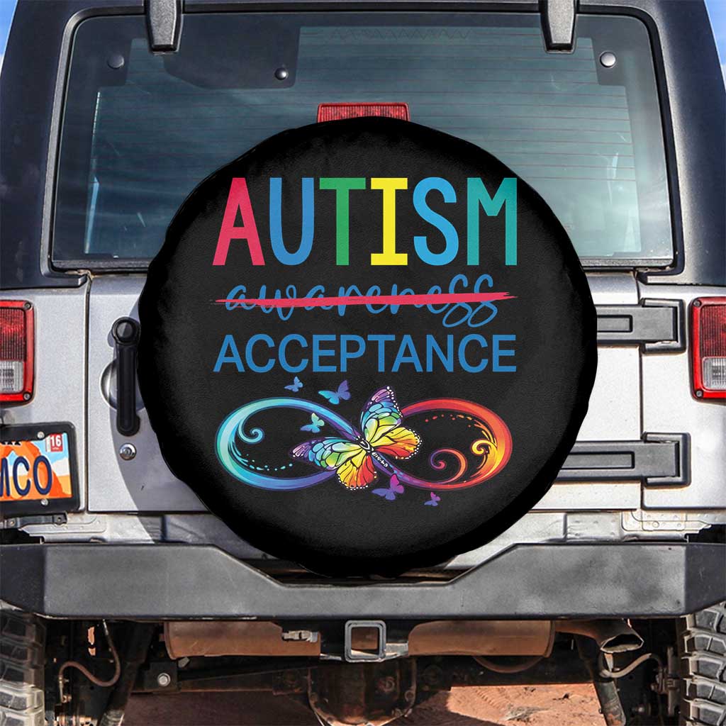 Autism Acceptance Spare Tire Cover Neurodivergent Support Infinity Butterfly Symbol