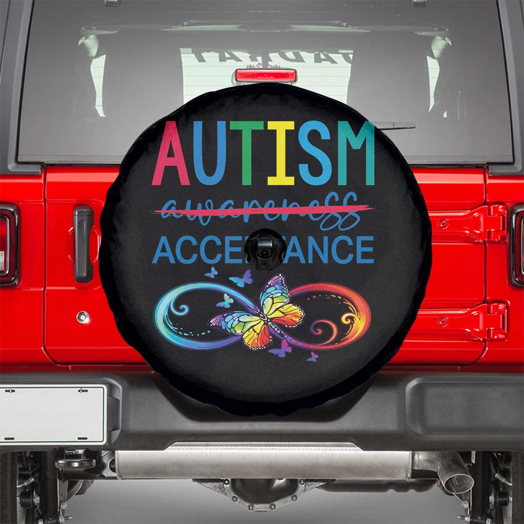 Autism Acceptance Spare Tire Cover Neurodivergent Support Infinity Butterfly Symbol