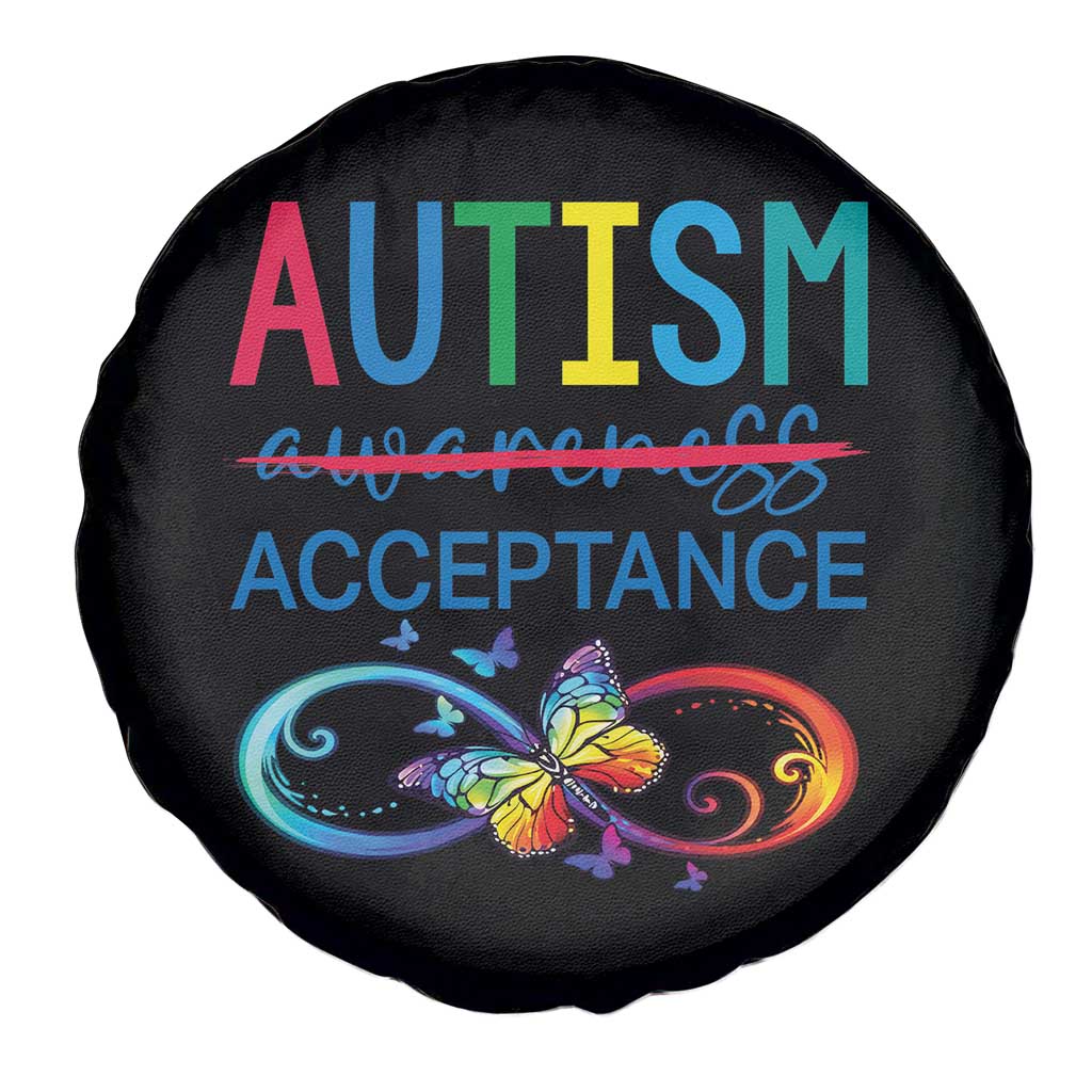 Autism Acceptance Spare Tire Cover Neurodivergent Support Infinity Butterfly Symbol