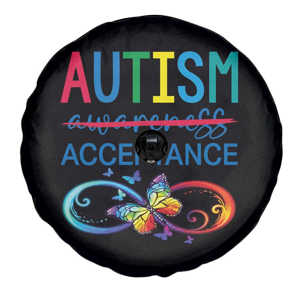 Autism Acceptance Spare Tire Cover Neurodivergent Support Infinity Butterfly Symbol