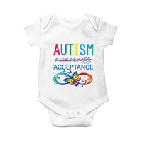 Autism Acceptance Baby Onesie Neurodivergent Support Infinity Butterfly Symbol