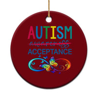 Autism Acceptance Ceramic Ornament Neurodivergent Support Infinity Butterfly Symbol