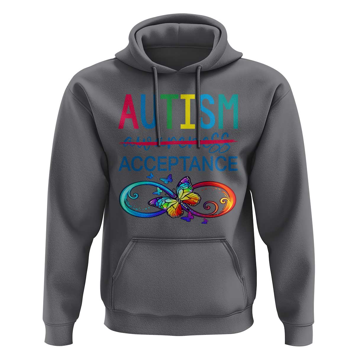 Autism Acceptance Hoodie Neurodivergent Support Infinity Butterfly Symbol