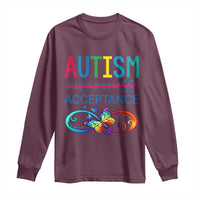 Autism Acceptance Long Sleeve Shirt Neurodivergent Support Infinity Butterfly Symbol