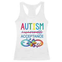 Autism Acceptance Racerback Tank Top Neurodivergent Support Infinity Butterfly Symbol