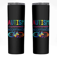 Autism Acceptance Skinny Tumbler Neurodivergent Support Infinity Butterfly Symbol