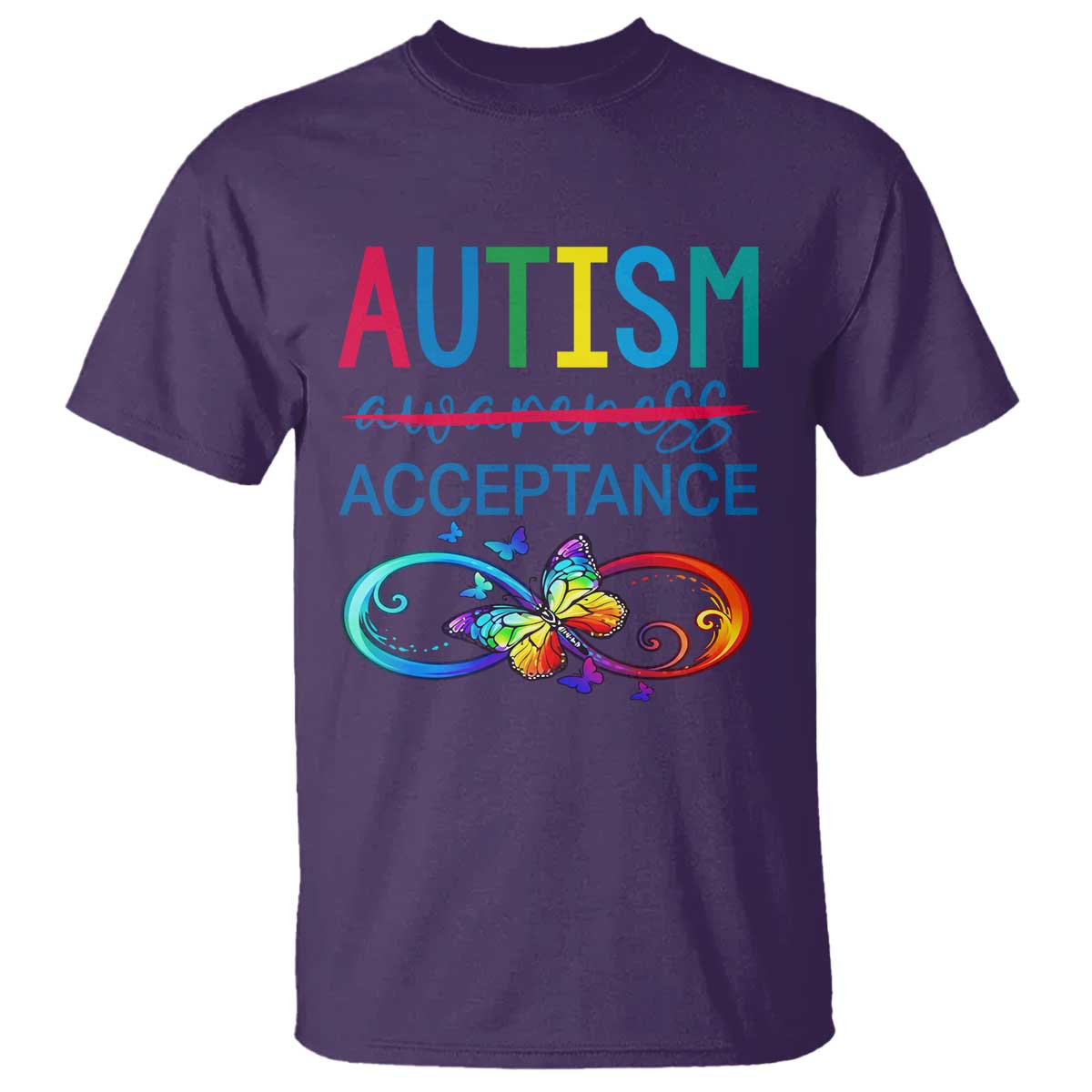 Autism Acceptance T Shirt Neurodivergent Support Infinity Butterfly Symbol
