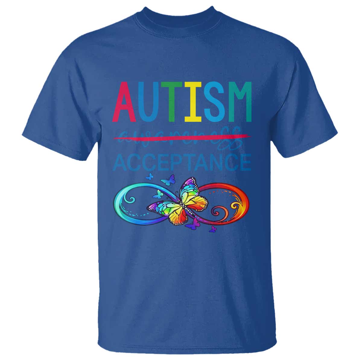 Autism Acceptance T Shirt Neurodivergent Support Infinity Butterfly Symbol