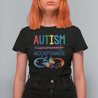 Autism Acceptance T Shirt For Women Neurodivergent Support Infinity Butterfly Symbol