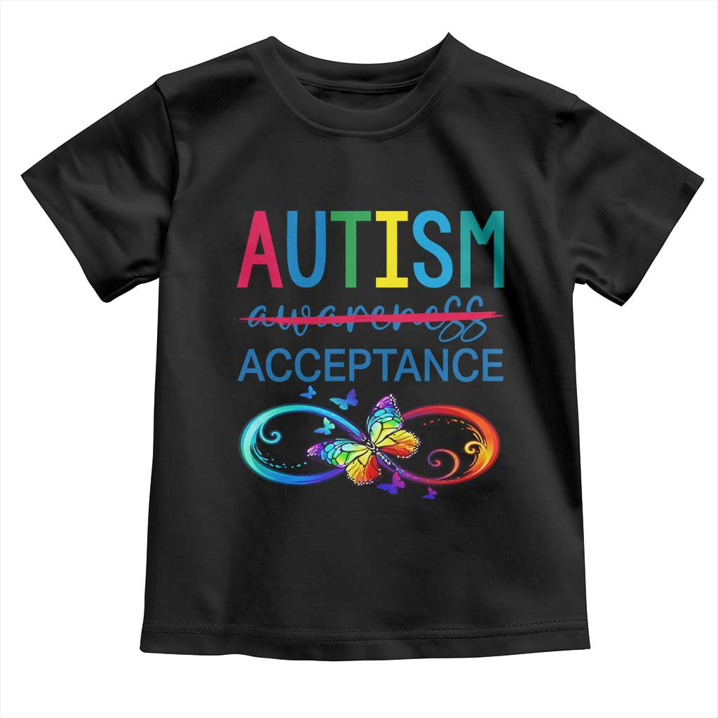 Autism Acceptance Toddler T Shirt Neurodivergent Support Infinity Butterfly Symbol