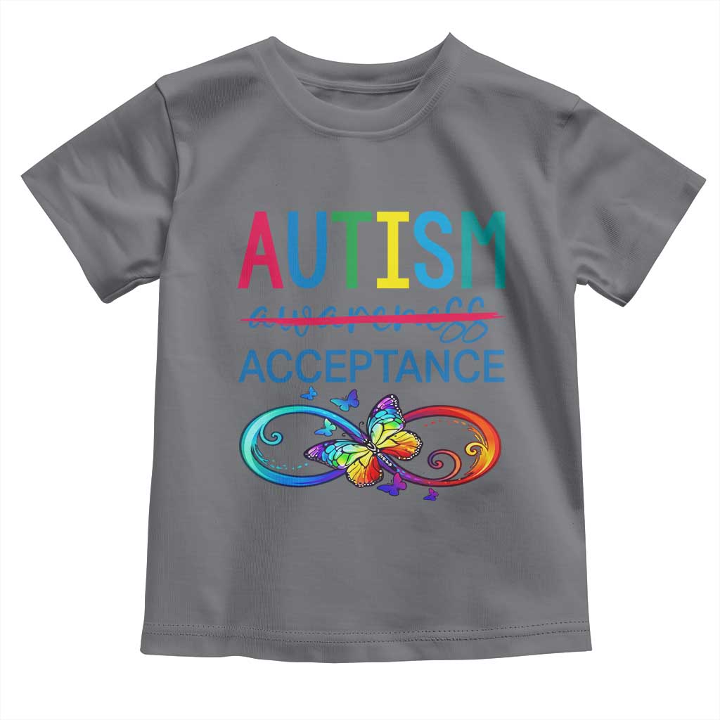 Autism Acceptance Toddler T Shirt Neurodivergent Support Infinity Butterfly Symbol