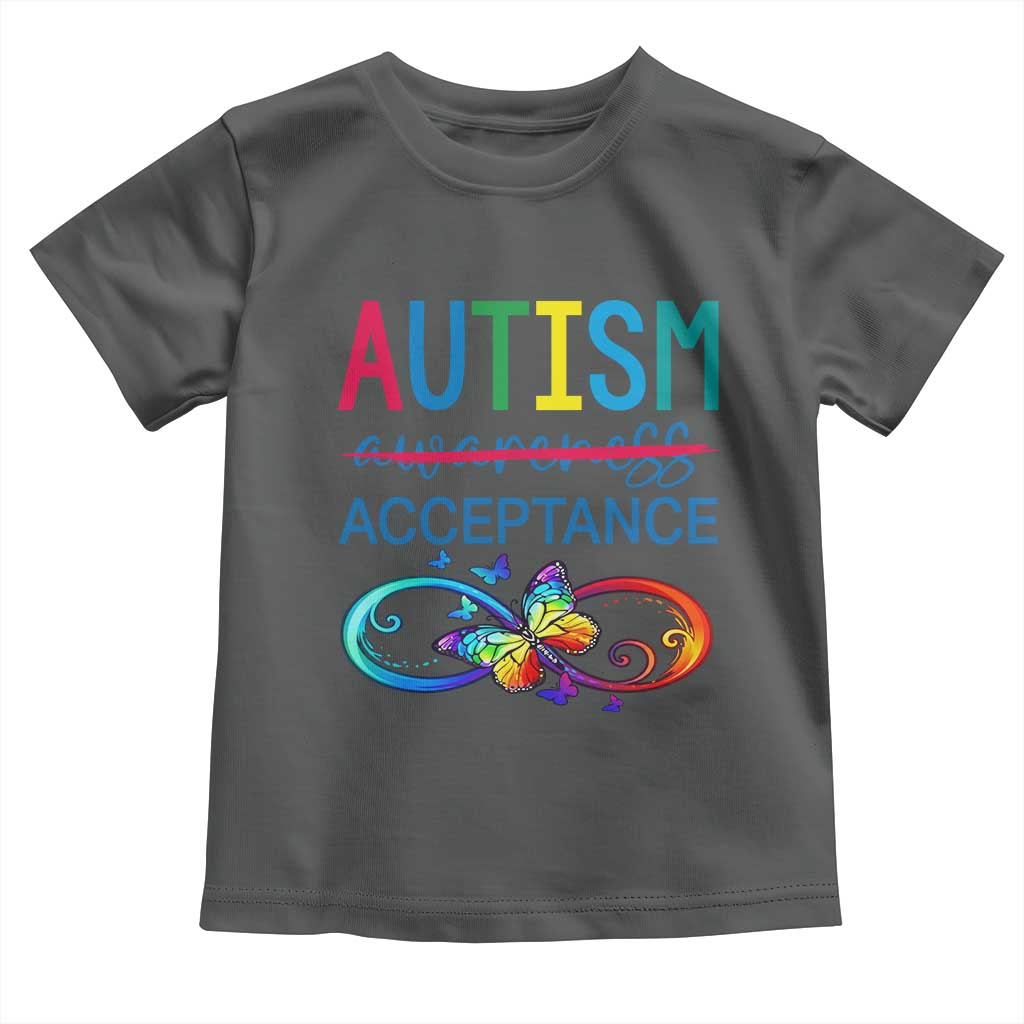 Autism Acceptance Toddler T Shirt Neurodivergent Support Infinity Butterfly Symbol