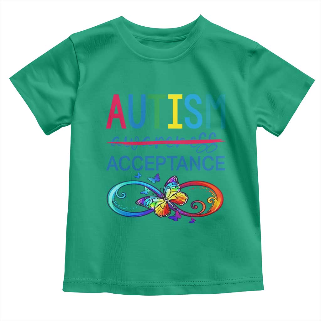 Autism Acceptance Toddler T Shirt Neurodivergent Support Infinity Butterfly Symbol
