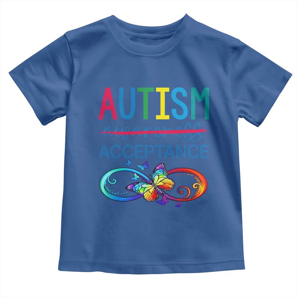 Autism Acceptance Toddler T Shirt Neurodivergent Support Infinity Butterfly Symbol