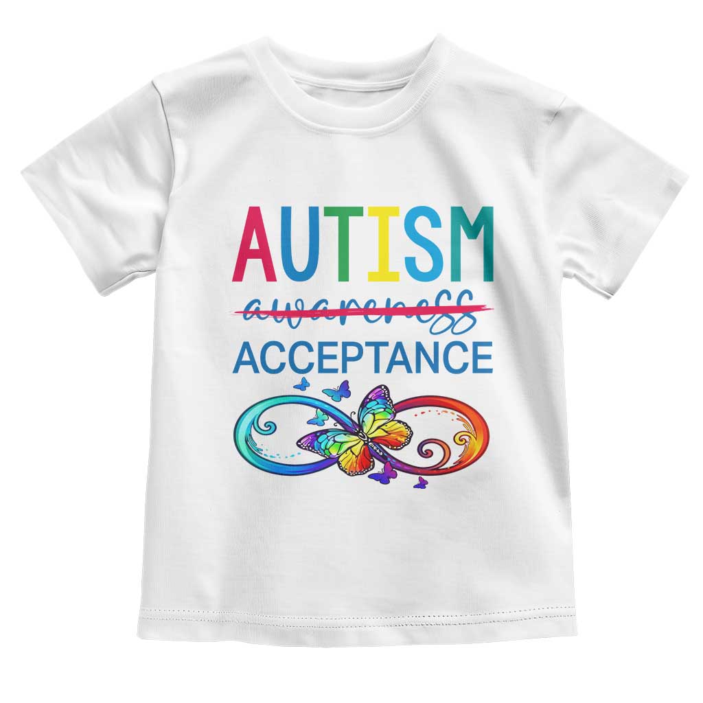 Autism Acceptance Toddler T Shirt Neurodivergent Support Infinity Butterfly Symbol