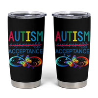 Autism Acceptance Tumbler Cup Neurodivergent Support Infinity Butterfly Symbol