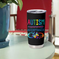 Autism Acceptance Tumbler Cup Neurodivergent Support Infinity Butterfly Symbol