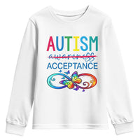 Autism Acceptance Youth Sweatshirt Neurodivergent Support Infinity Butterfly Symbol