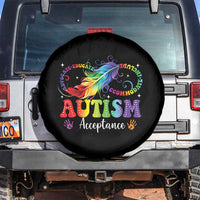 Autism Acceptance Spare Tire Cover Neurodivergent Support Rainbow Feather Infinity Symbol