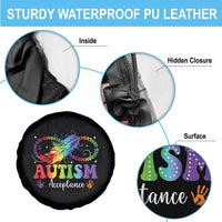 Autism Acceptance Spare Tire Cover Neurodivergent Support Rainbow Feather Infinity Symbol