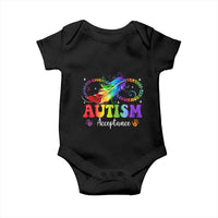 Autism Acceptance Baby Onesie Neurodivergent Support Rainbow Feather Infinity Symbol