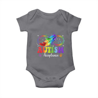 Autism Acceptance Baby Onesie Neurodivergent Support Rainbow Feather Infinity Symbol