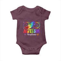 Autism Acceptance Baby Onesie Neurodivergent Support Rainbow Feather Infinity Symbol