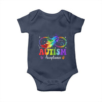 Autism Acceptance Baby Onesie Neurodivergent Support Rainbow Feather Infinity Symbol