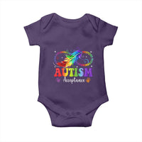 Autism Acceptance Baby Onesie Neurodivergent Support Rainbow Feather Infinity Symbol