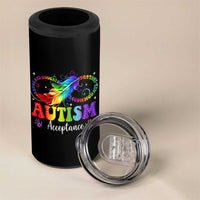Autism Acceptance 4 in 1 Can Cooler Tumbler Neurodivergent Support Rainbow Feather Infinity Symbol