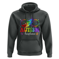 Autism Acceptance Hoodie Neurodivergent Support Rainbow Feather Infinity Symbol