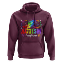 Autism Acceptance Hoodie Neurodivergent Support Rainbow Feather Infinity Symbol