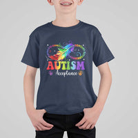 Autism Acceptance T Shirt For Kid Neurodivergent Support Rainbow Feather Infinity Symbol