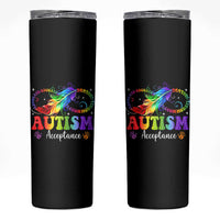 Autism Acceptance Skinny Tumbler Neurodivergent Support Rainbow Feather Infinity Symbol