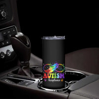 Autism Acceptance Skinny Tumbler Neurodivergent Support Rainbow Feather Infinity Symbol