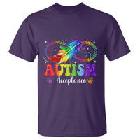 Autism Acceptance T Shirt Neurodivergent Support Rainbow Feather Infinity Symbol
