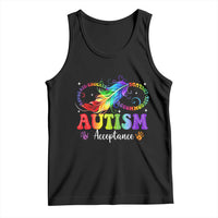 Autism Acceptance Tank Top Neurodivergent Support Rainbow Feather Infinity Symbol