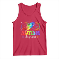 Autism Acceptance Tank Top Neurodivergent Support Rainbow Feather Infinity Symbol