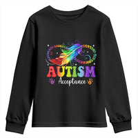 Autism Acceptance Youth Sweatshirt Neurodivergent Support Rainbow Feather Infinity Symbol