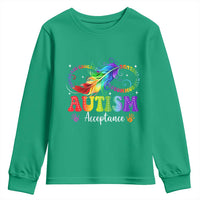Autism Acceptance Youth Sweatshirt Neurodivergent Support Rainbow Feather Infinity Symbol