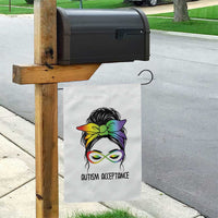 Autism Acceptance Garden Flag Neurodiversity Awareness Messy Bun Women