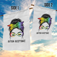 Autism Acceptance Garden Flag Neurodiversity Awareness Messy Bun Women