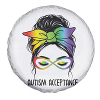 Autism Acceptance Spare Tire Cover Neurodiversity Awareness Messy Bun Women