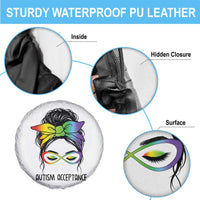 Autism Acceptance Spare Tire Cover Neurodiversity Awareness Messy Bun Women