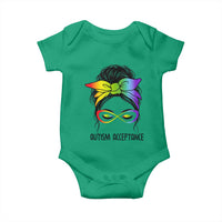 Autism Acceptance Baby Onesie Neurodiversity Awareness Messy Bun Women