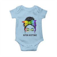 Autism Acceptance Baby Onesie Neurodiversity Awareness Messy Bun Women