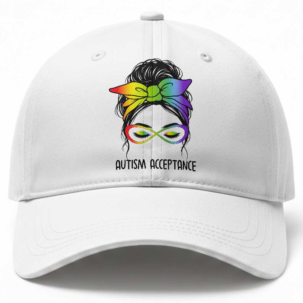Autism Acceptance Baseball Cap Neurodiversity Awareness Messy Bun Women