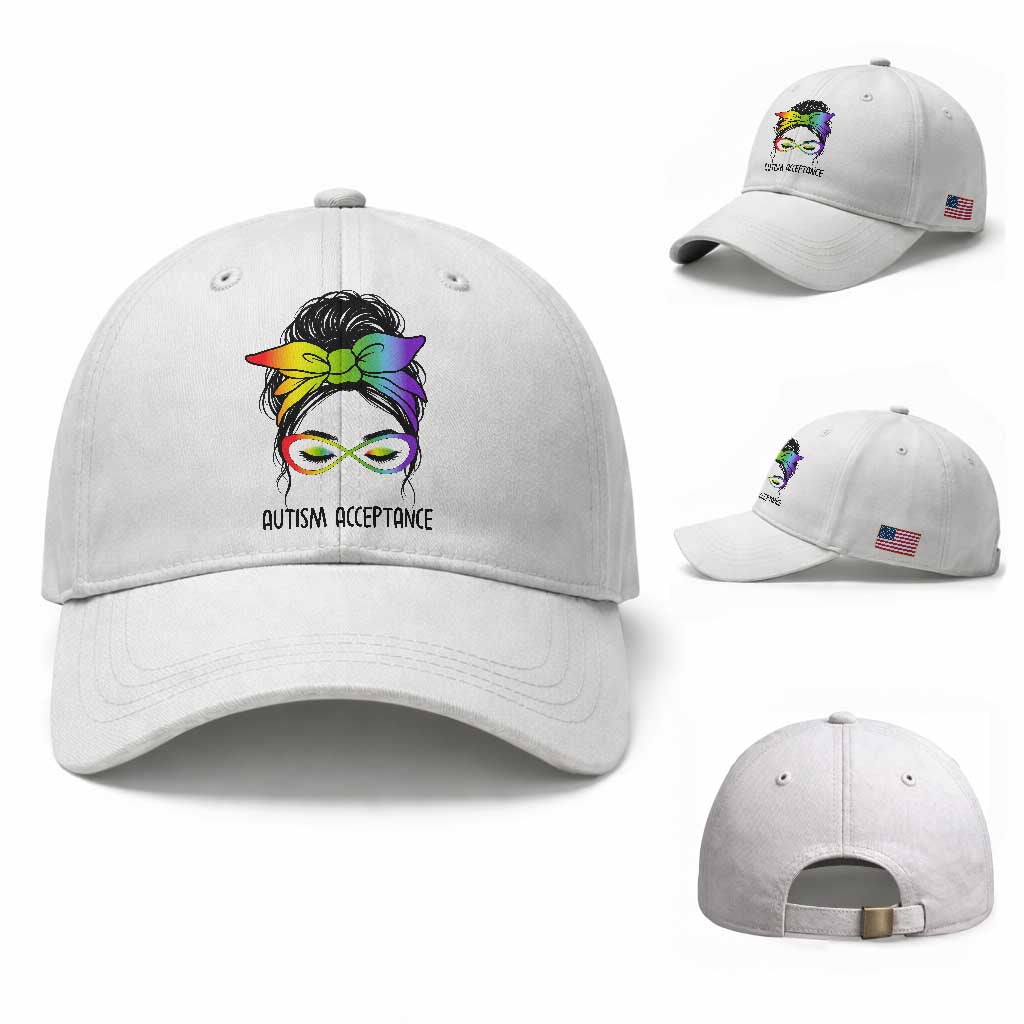 Autism Acceptance Baseball Cap Neurodiversity Awareness Messy Bun Women