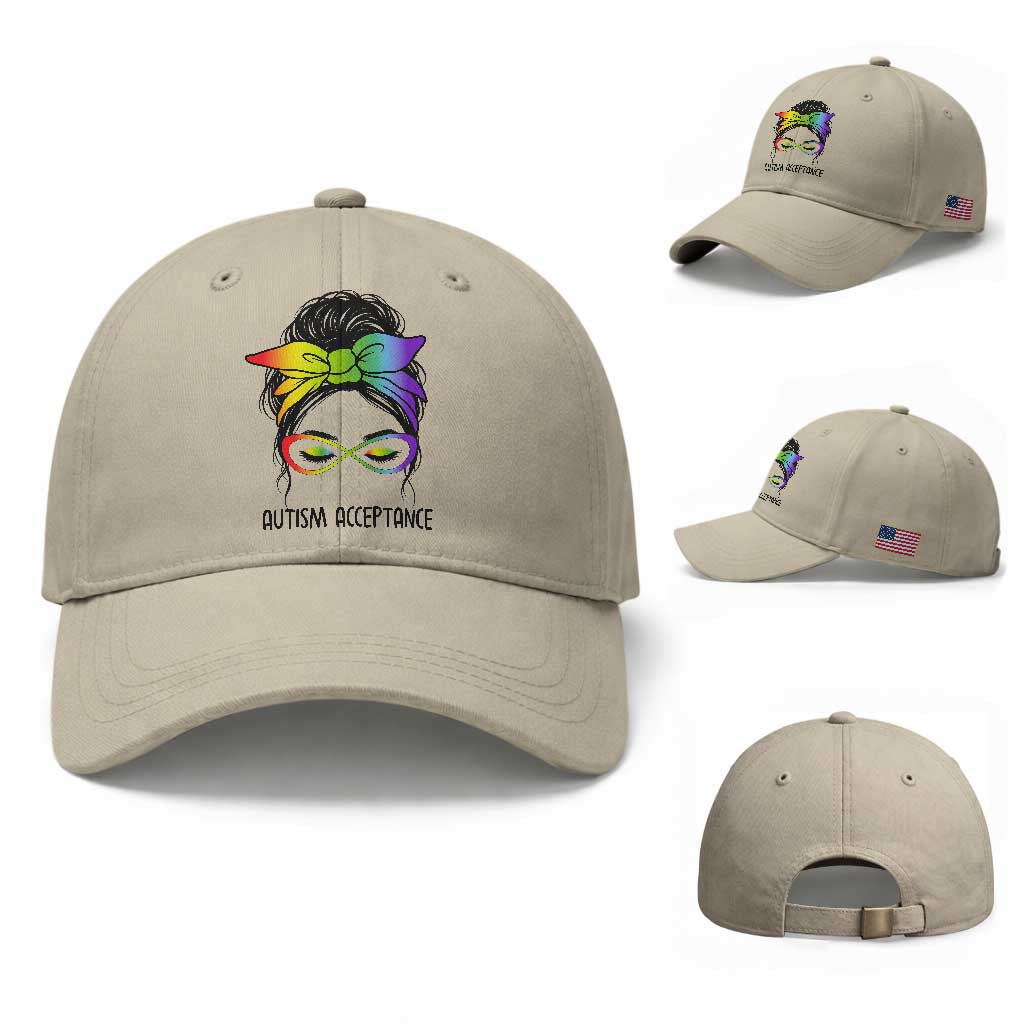 Autism Acceptance Baseball Cap Neurodiversity Awareness Messy Bun Women