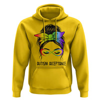 Autism Acceptance Hoodie Neurodiversity Awareness Messy Bun Women